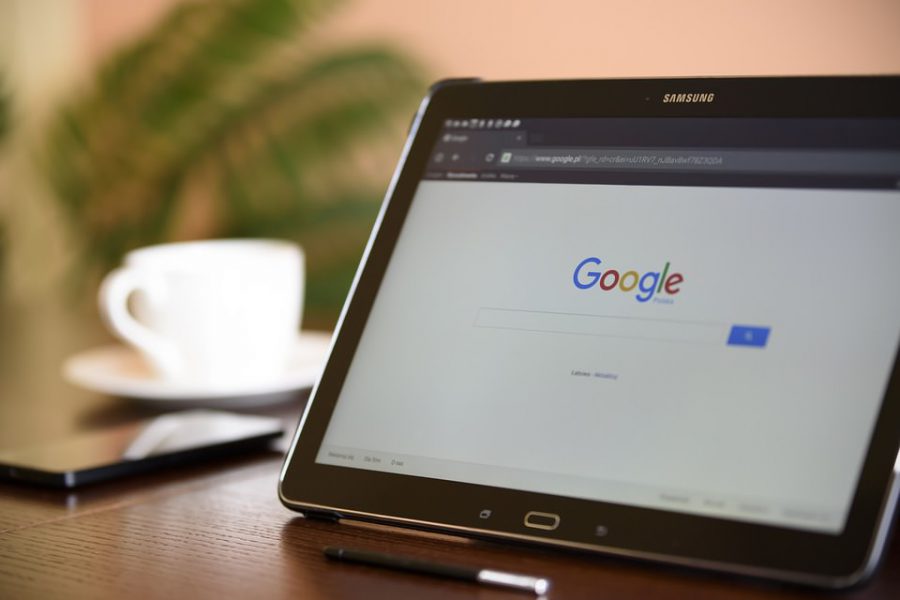 google opened on a laptop