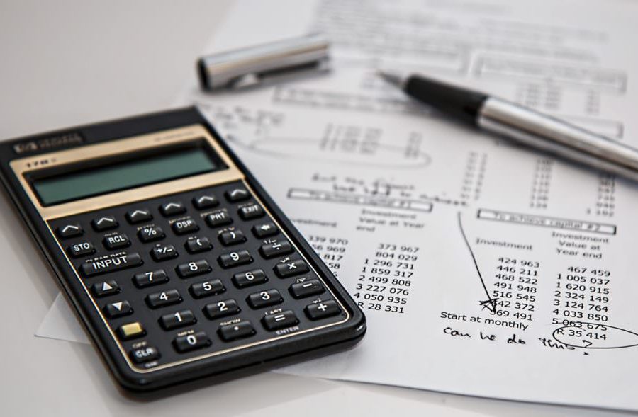 calculator and pen