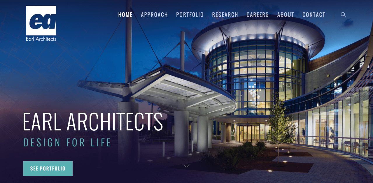 web design trends Earl Architects hero image