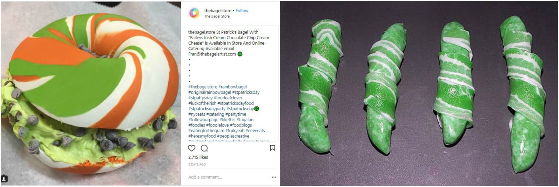 Food dyed green for St. Patrick's Day