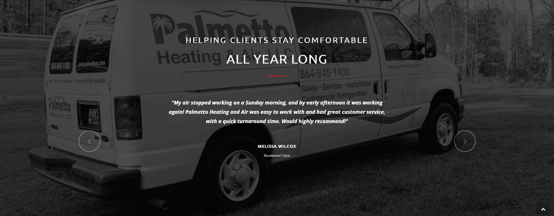 Testimonials from the Palmetto Heating & Air website